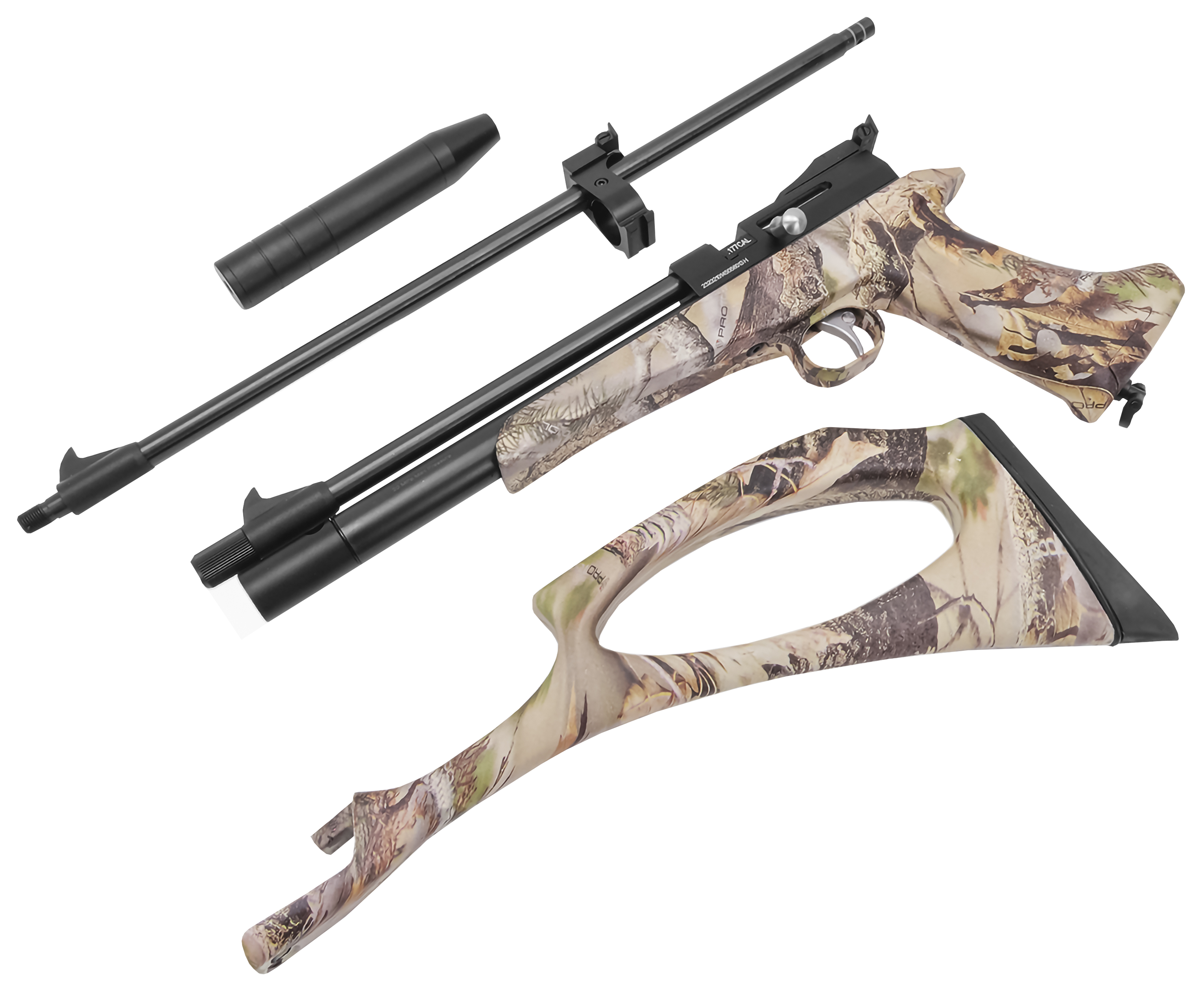 Пневматический пистолет Snowpeak CP2 Camo 4.5 мм (CO2, камуфляж, сменный ствол, приклад)