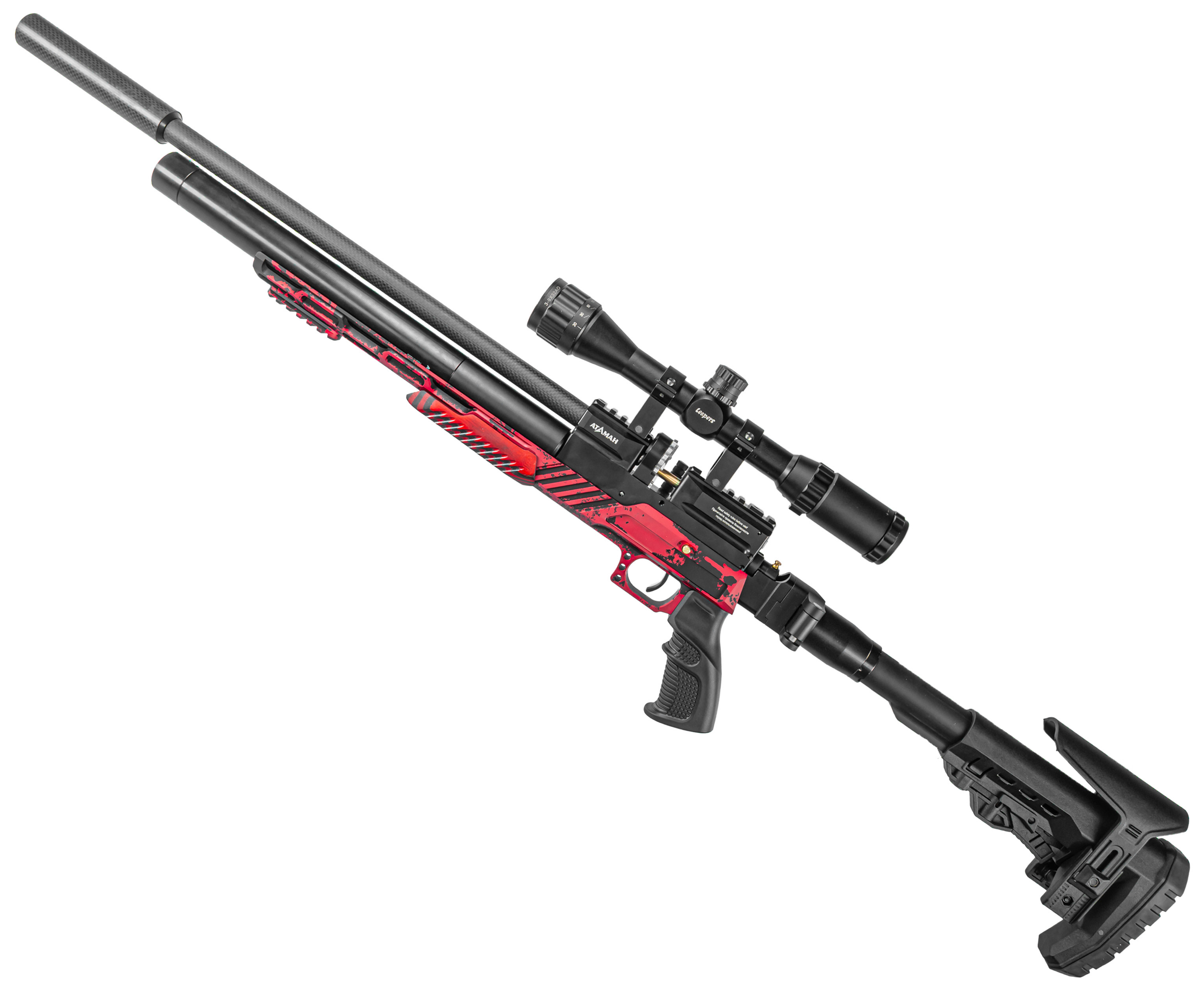 Пневматическая винтовка Ataman M20SD 650 Ultra-C 6.35 мм (алюминий, редуктор, под полнотел, красный)