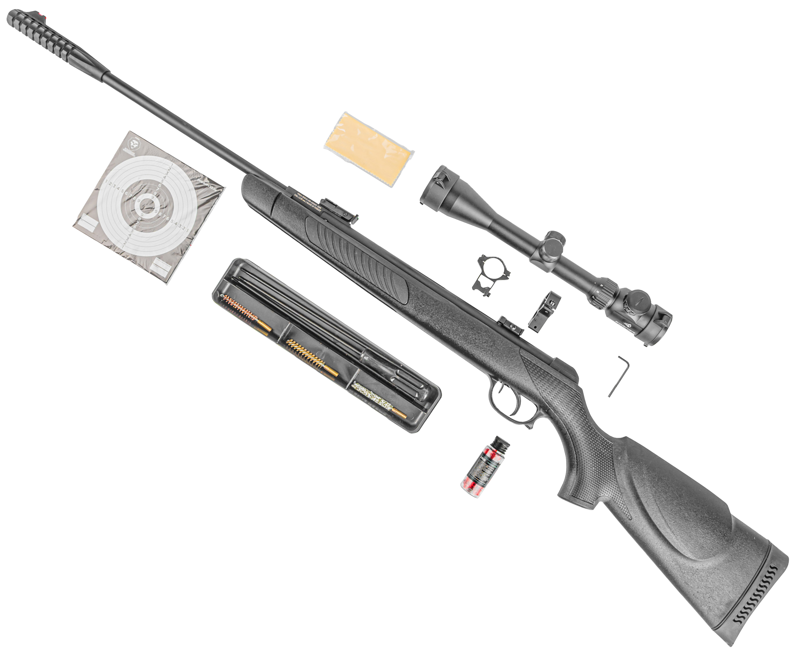 Пневматическая винтовка Kral Vega V-01 6.35 мм комплект Hunter №3 подарочный (прицел, кольца, набор для чистки, мишени, пули)