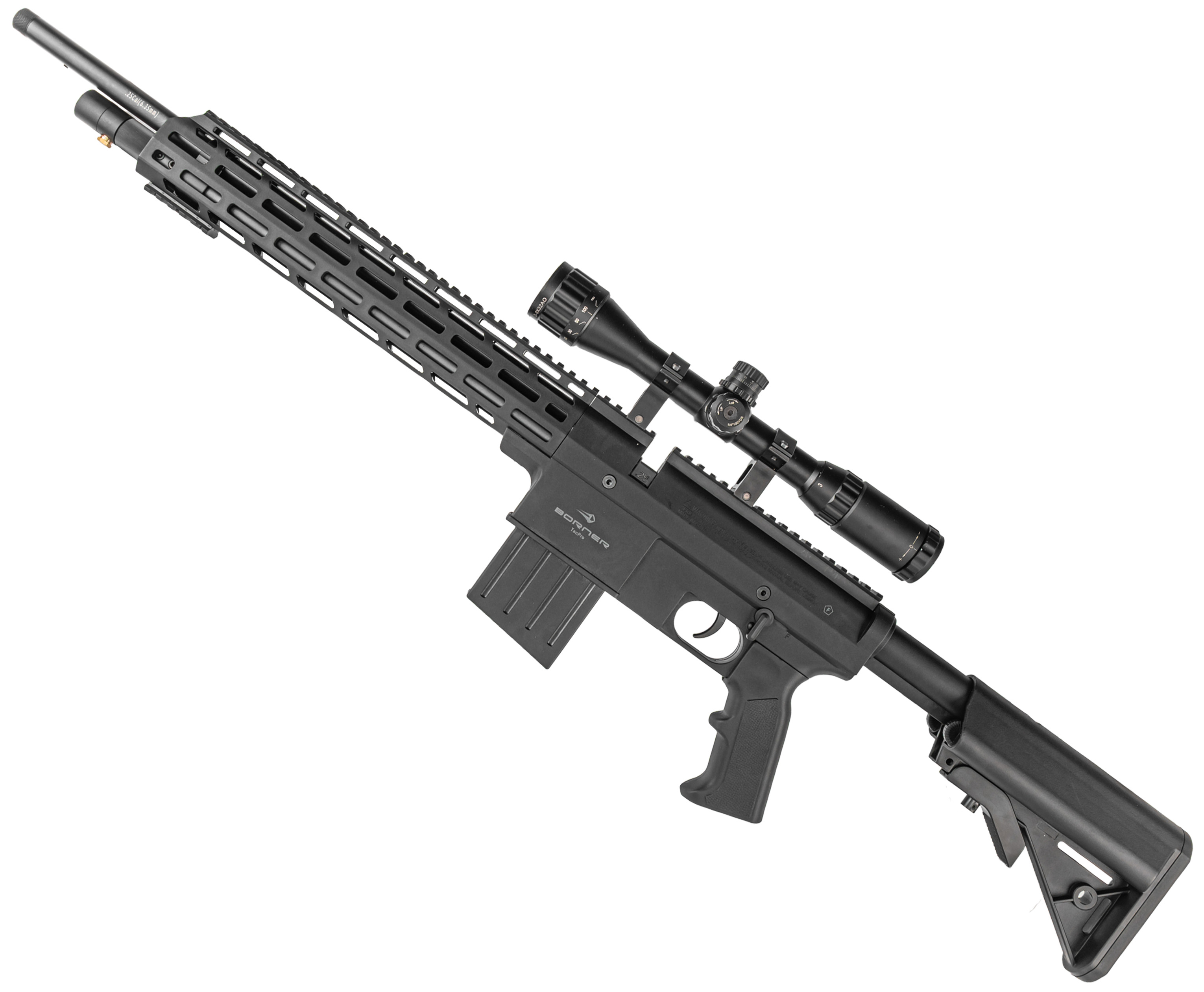 Пневматическая винтовка Borner TacPro 6.35 мм (3 Дж, черный, пластик, PCP)