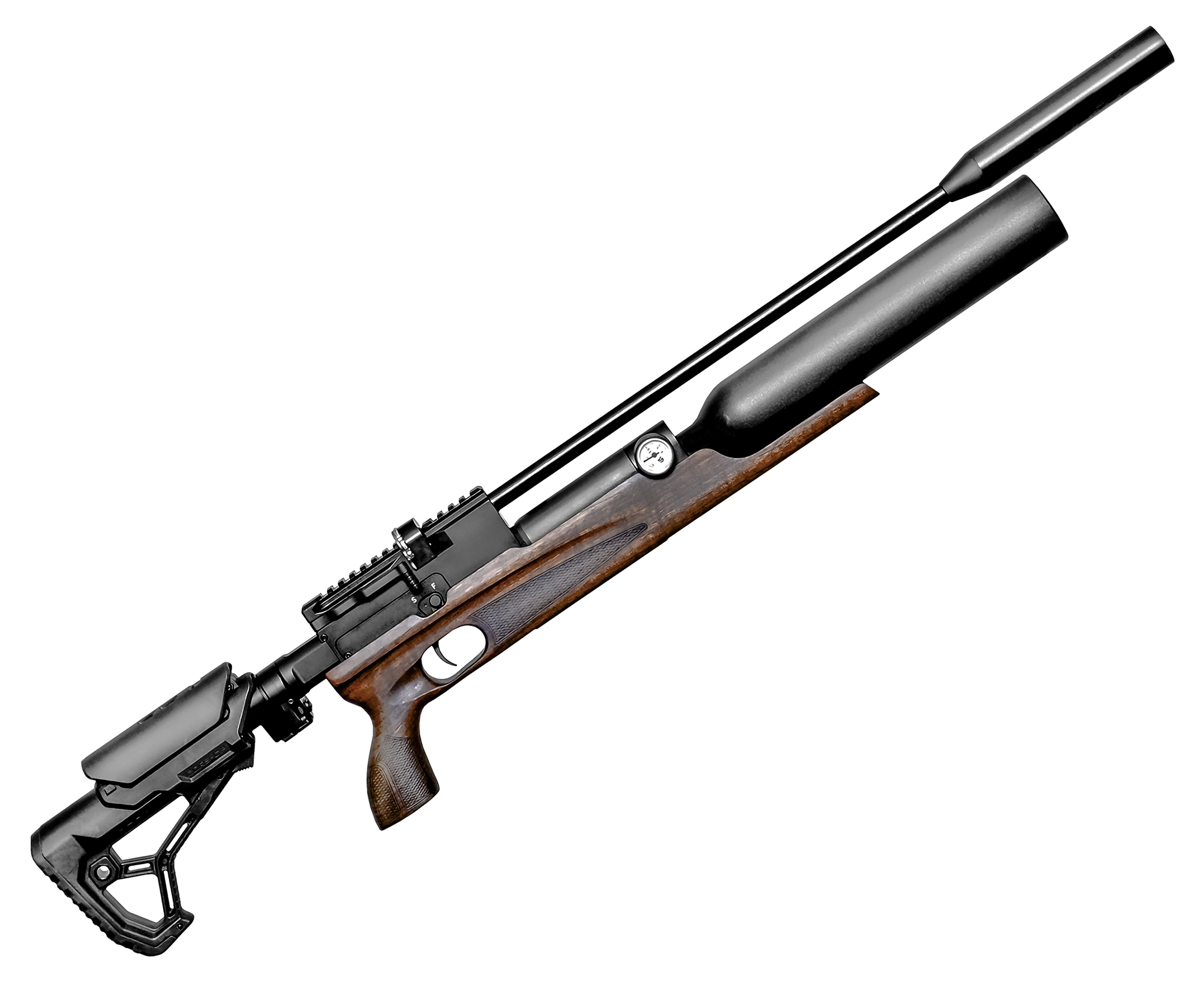 Пневматическая винтовка Storm Titan Sport FS 6.35 мм (PCP, под полнотел, 470 мм, колба, складной приклад)