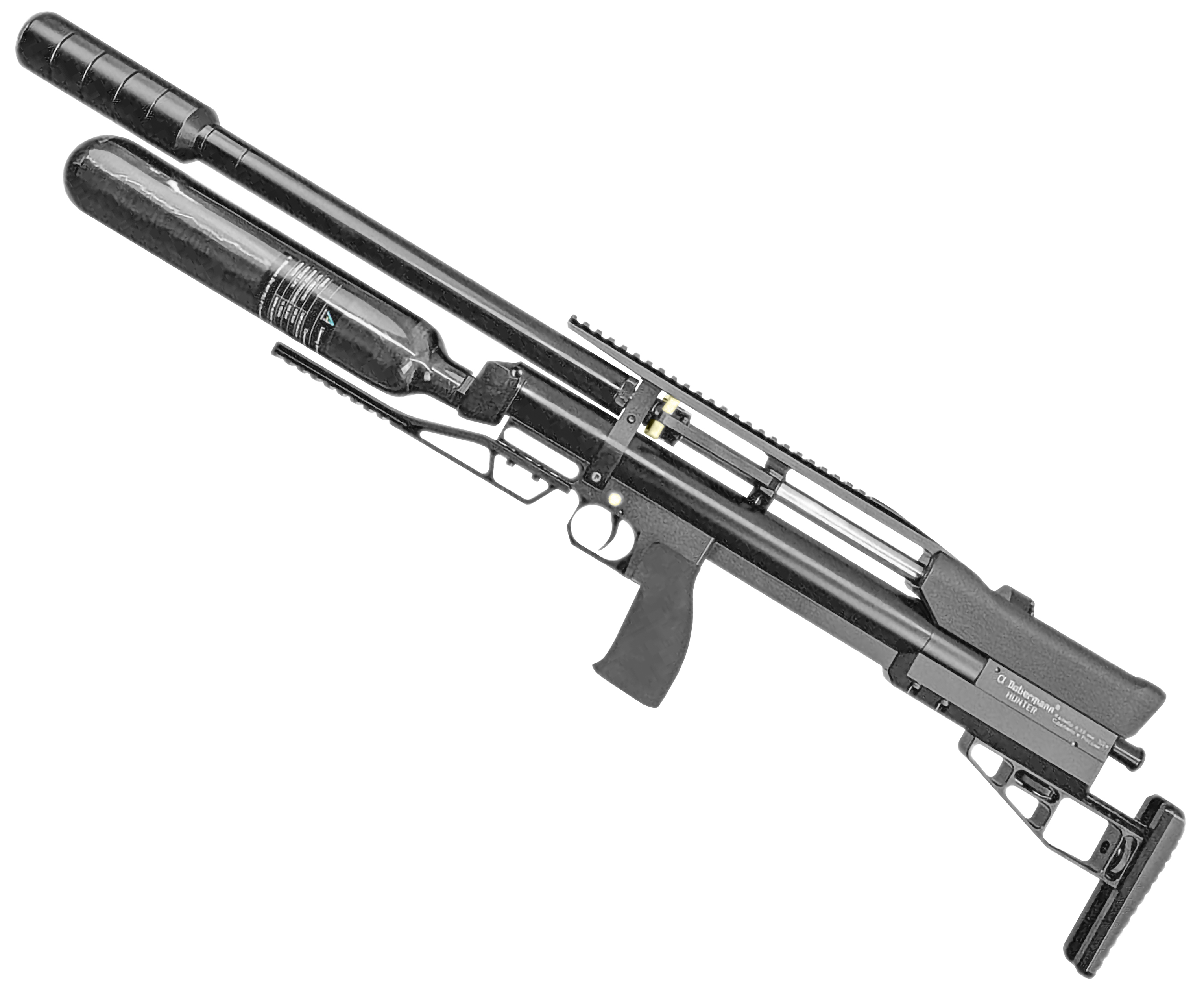 Пневматическая винтовка Dobermann Alfa Hunter 6.35 мм (600 мм, колба 0.5 л, полигонал, редуктор, прямая рукоять)