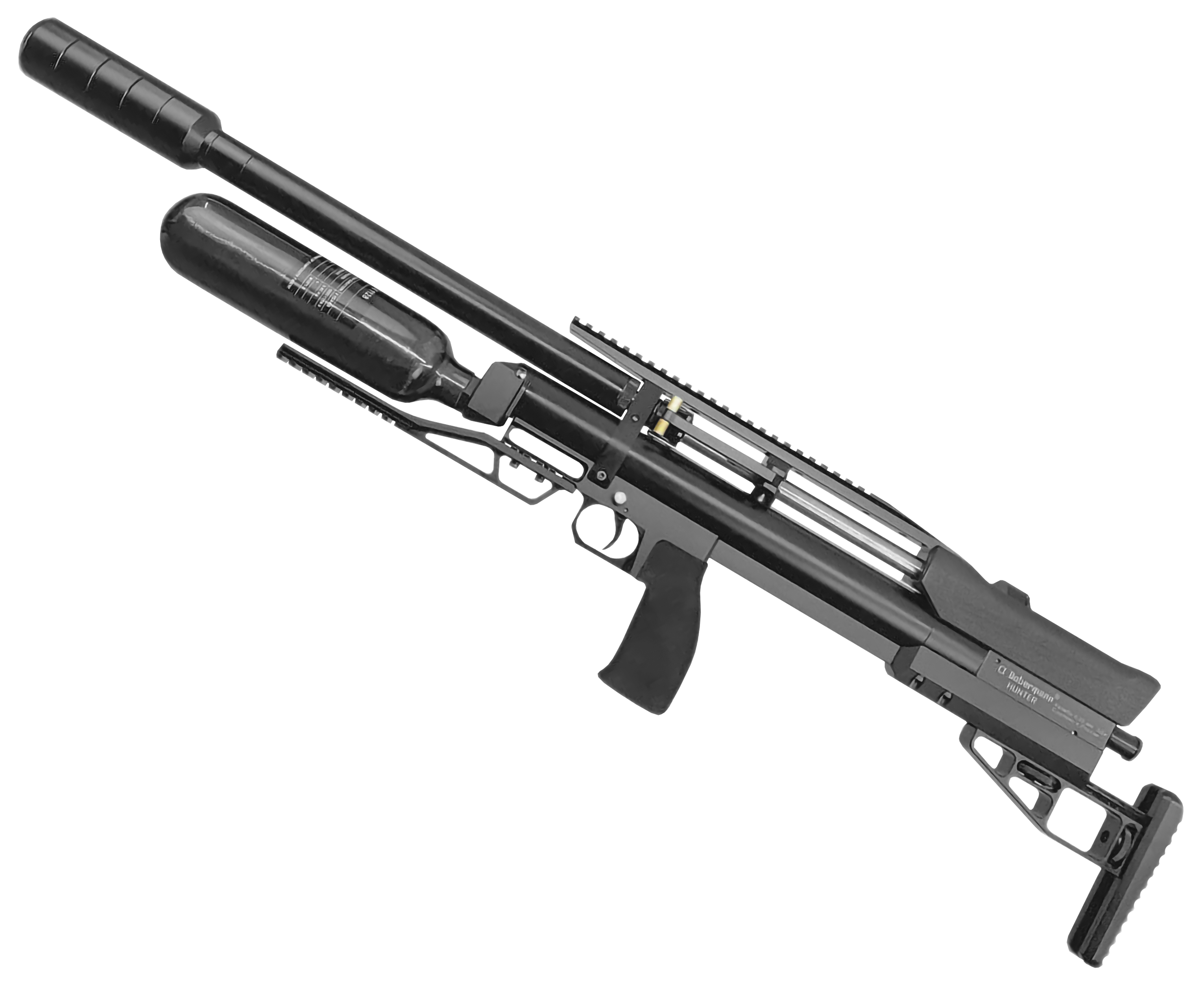 Пневматическая винтовка Dobermann Alfa Hunter 6.35 мм (600 мм, колба 0.36 л, полигонал, прямоток, прямая рукоять)