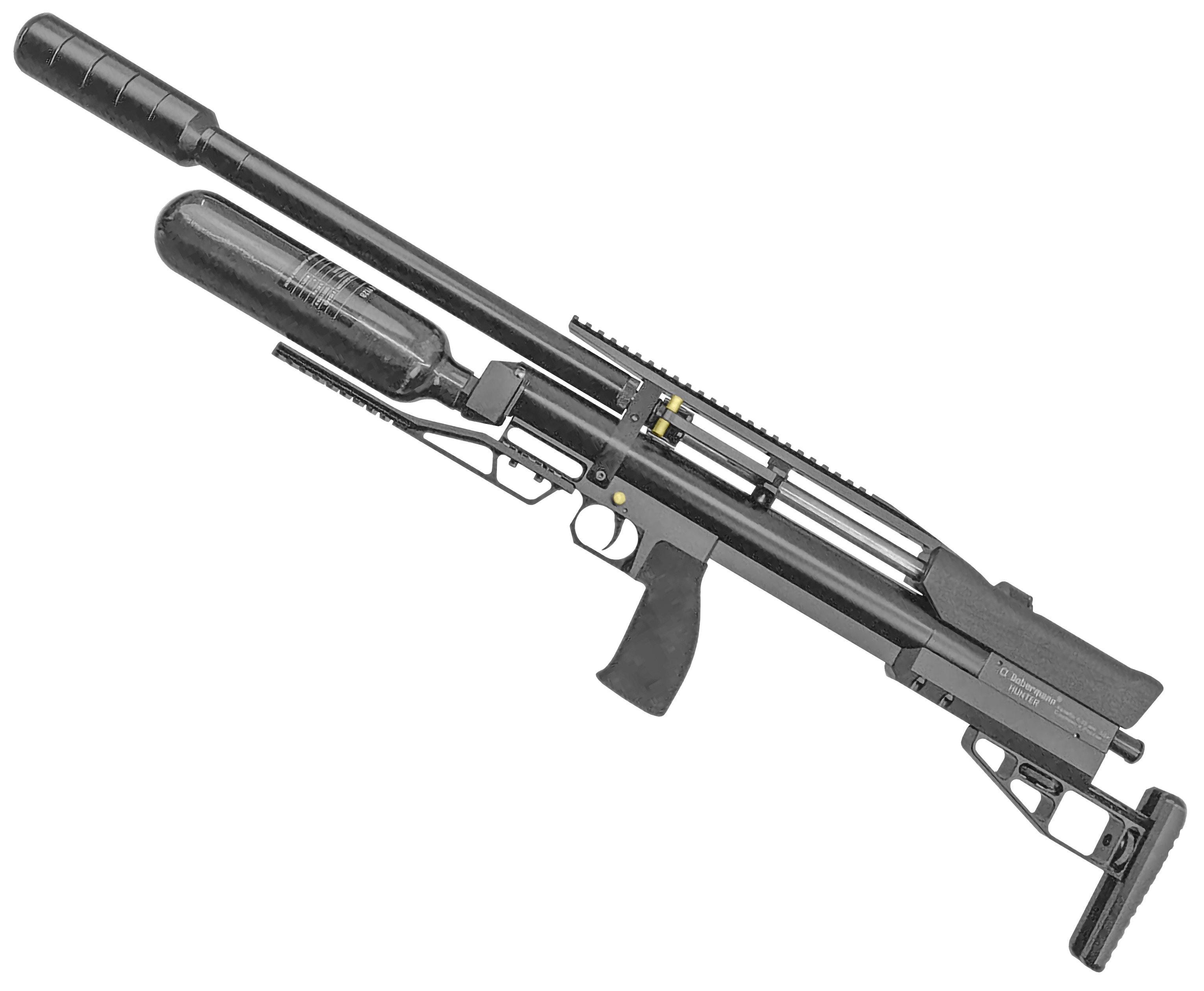 Пневматическая винтовка Dobermann Alfa Hunter 6.35 мм (600 мм, колба 0.36 л, полигонал, редуктор, прямая рукоять)