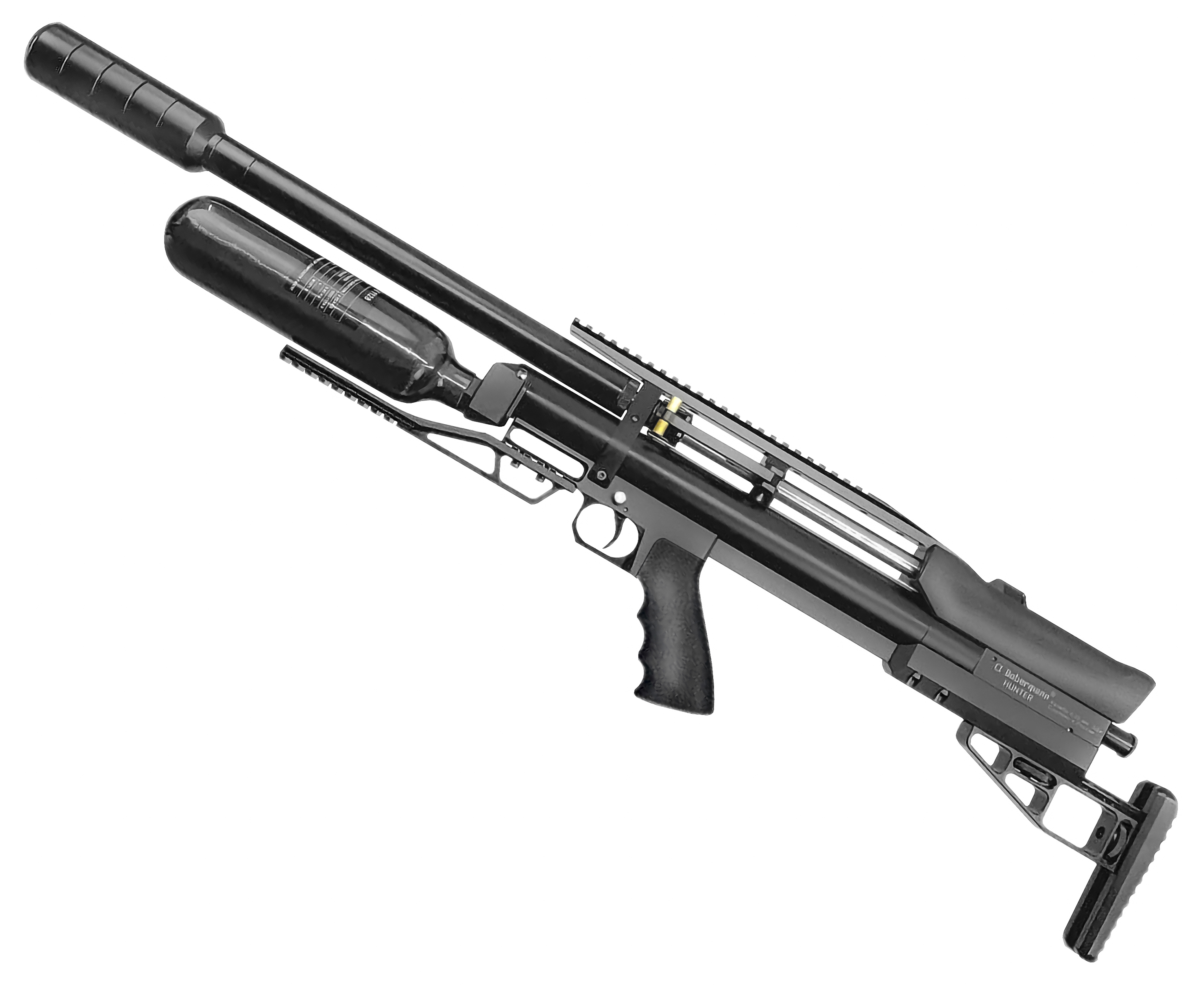 Пневматическая винтовка Dobermann Alfa Hunter 6.35 мм (600 мм, колба 0.36 л, полигонал, прямоток, рукоять под углом)