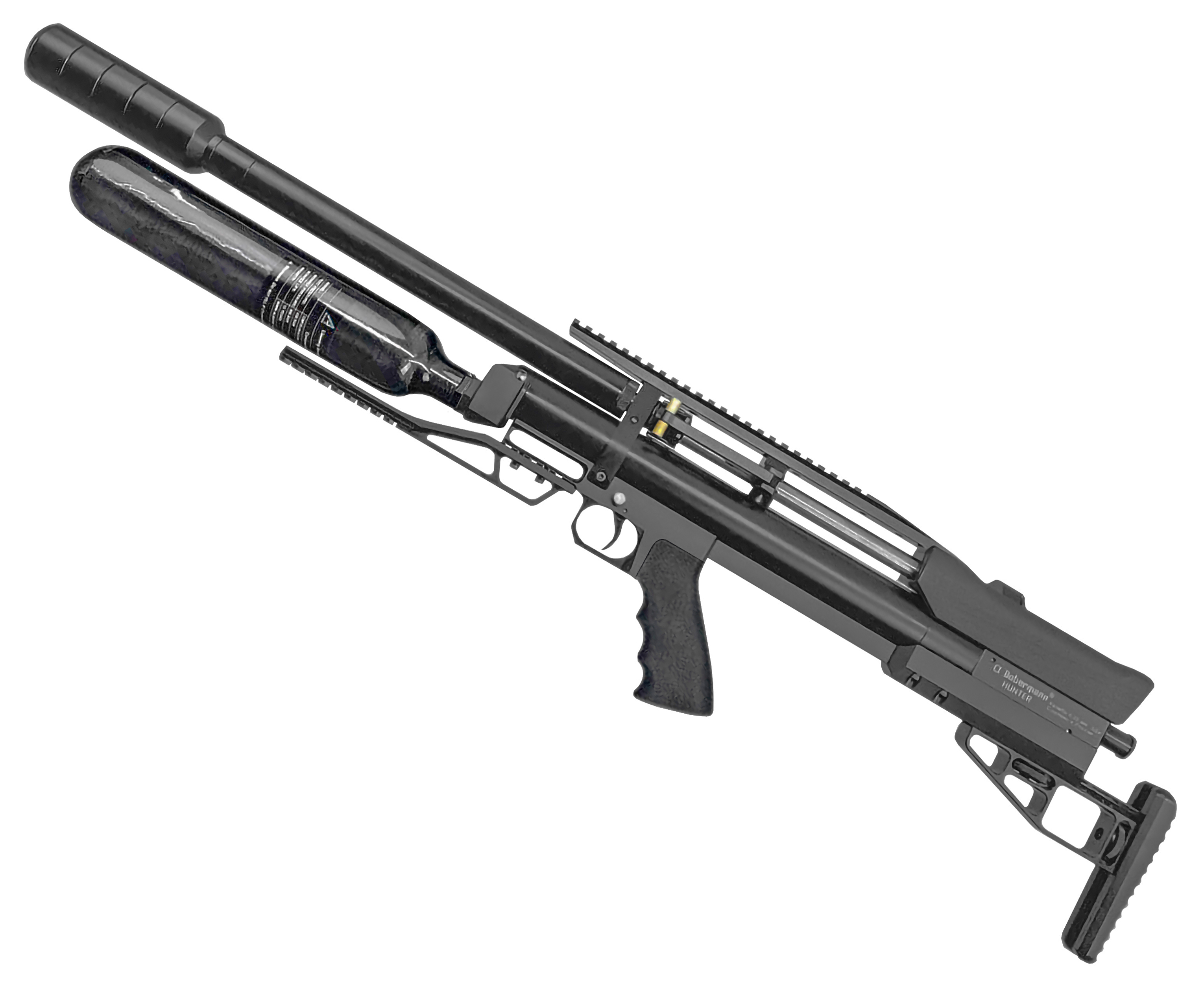 Пневматическая винтовка Dobermann Alfa Hunter 6.35 мм (600 мм, колба 0.5 л, полигонал, прямоток, рукоять под углом)