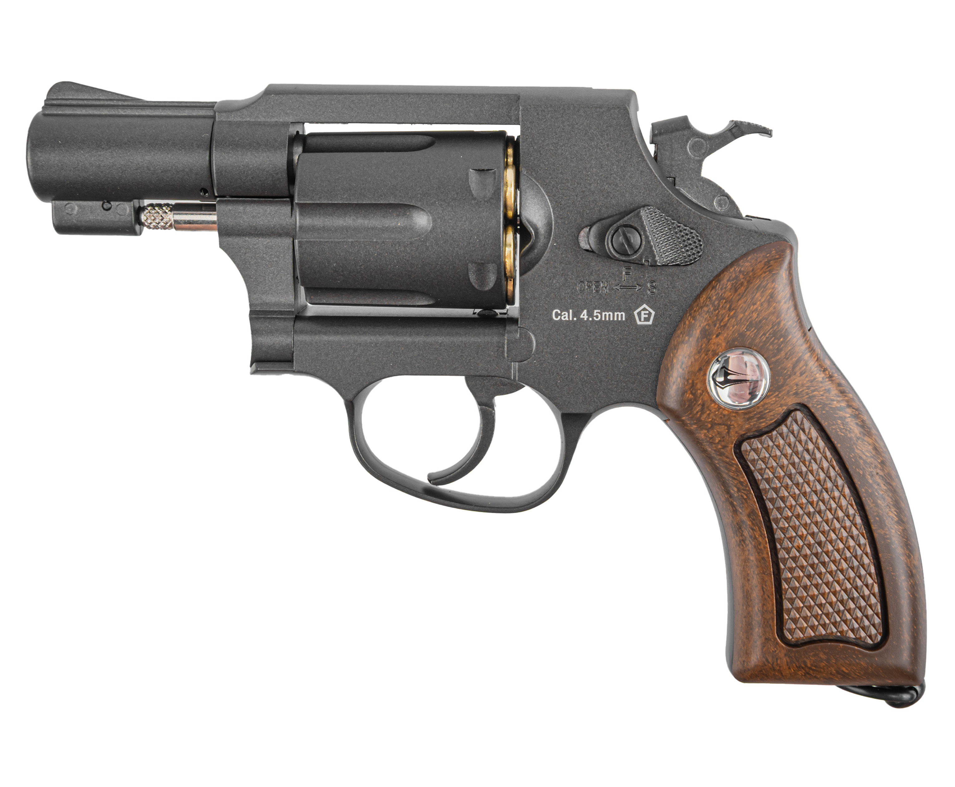 Пневматический револьвер Borner 733-B 4.5 мм (black, шариковый)