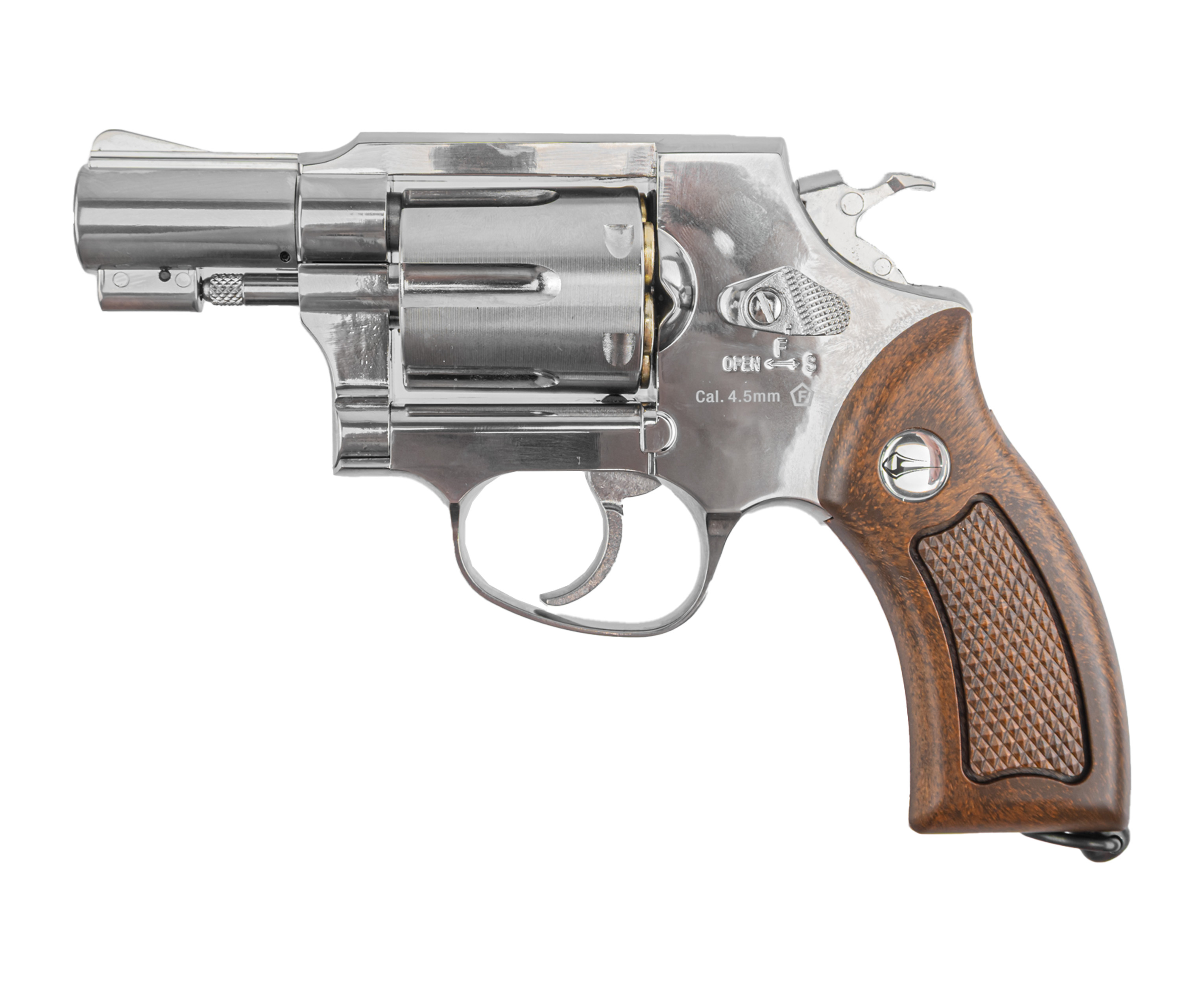Пневматический револьвер Borner 733-S 4.5 мм (silver, шариковый)