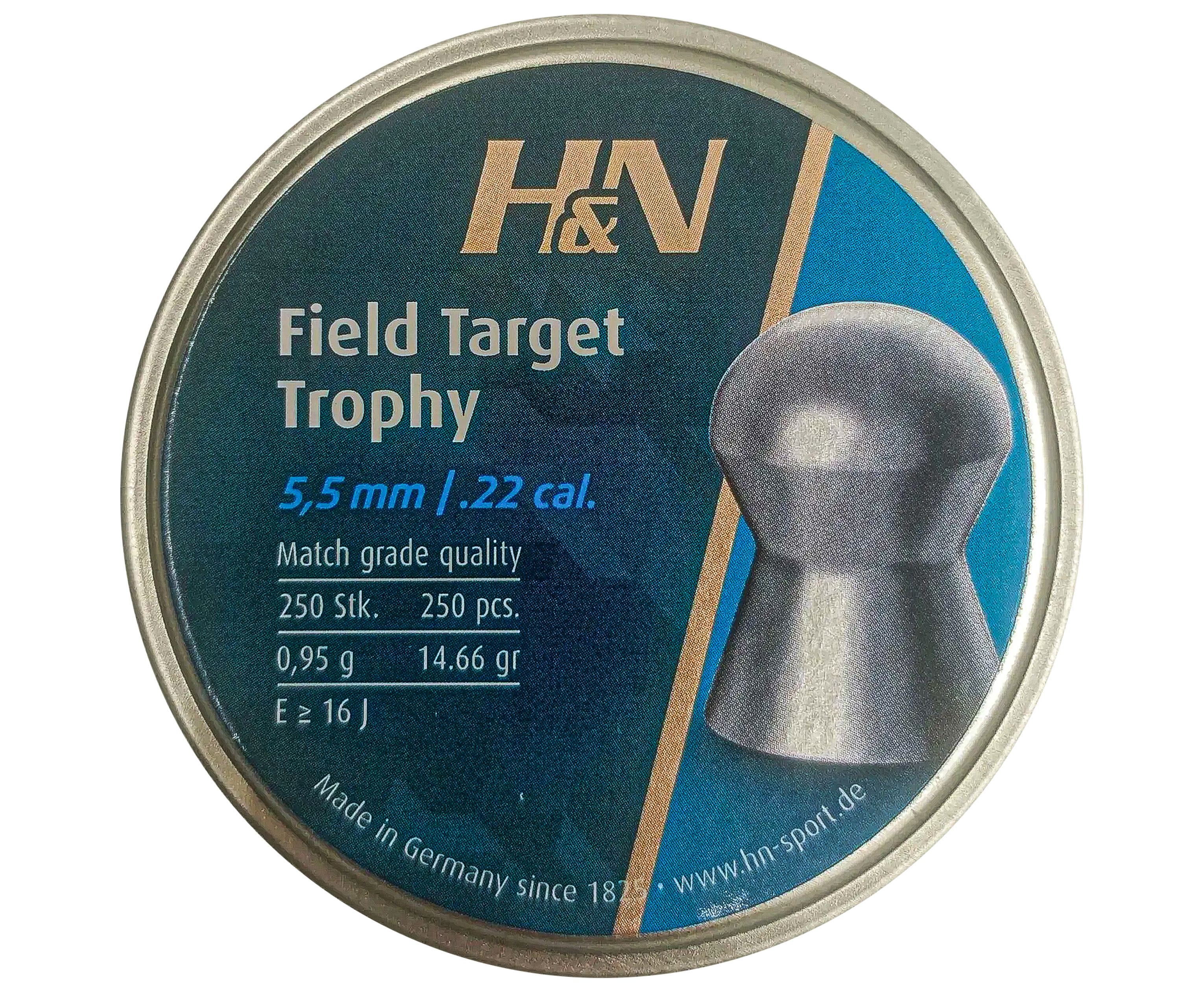 Пули пневматические H&N Field Target Trophy 5.5 мм (250 шт, 0.95 г)