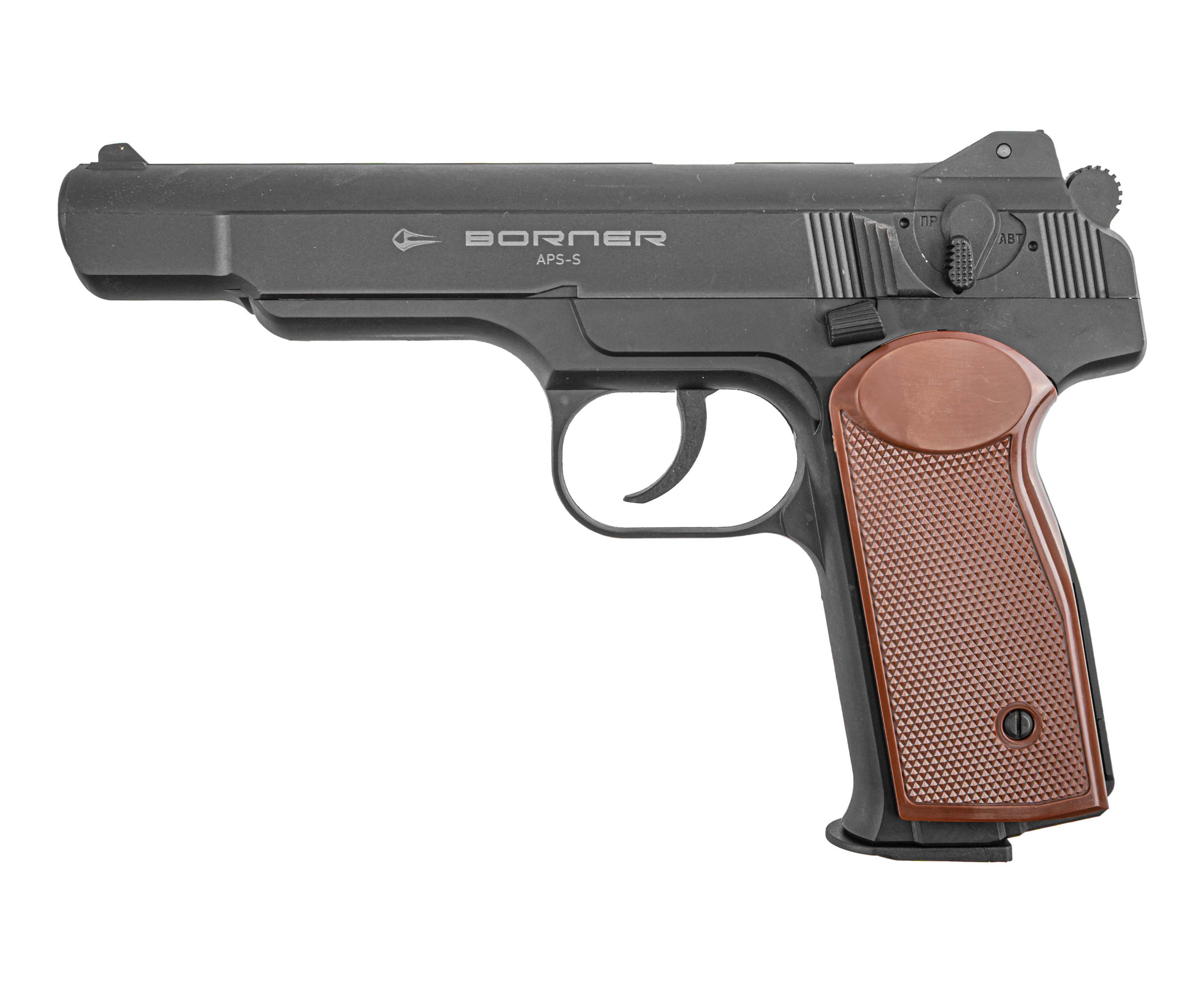 Уценка Пневматический пистолет Borner APS-S 4.5 мм (Стечкина, черный, уценка)