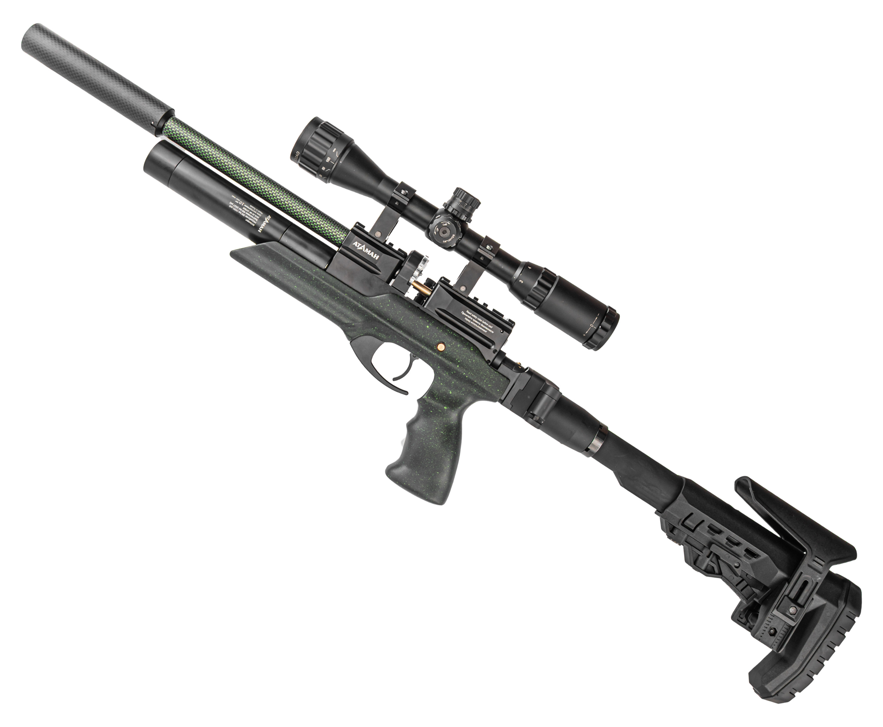 Пневматический пистолет Ataman M20SD.NG.644 Pocket Gun 6.35 мм (приклад, полнотел, бук, зеленый)