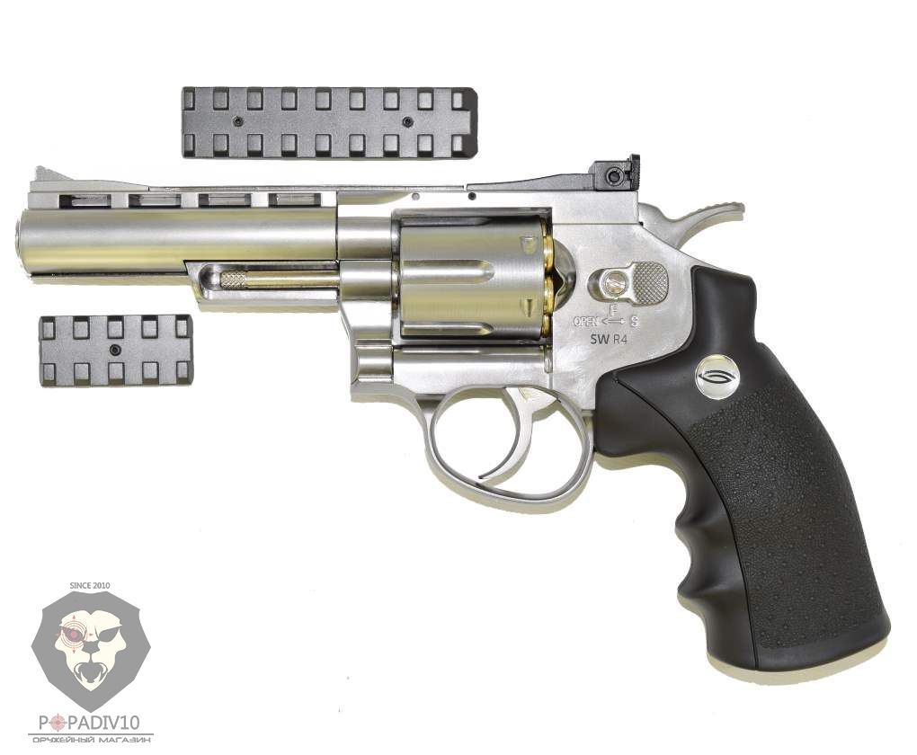 Пистолет пневматический Gletcher SW R4 Silver