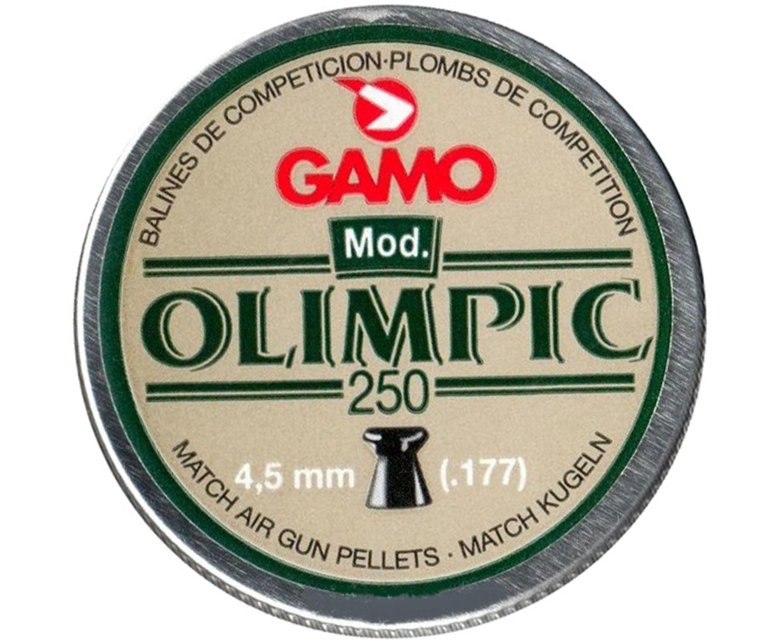 Пули пневматические Gamo Olimpic 4.5 мм (250 шт, 0.49 г)