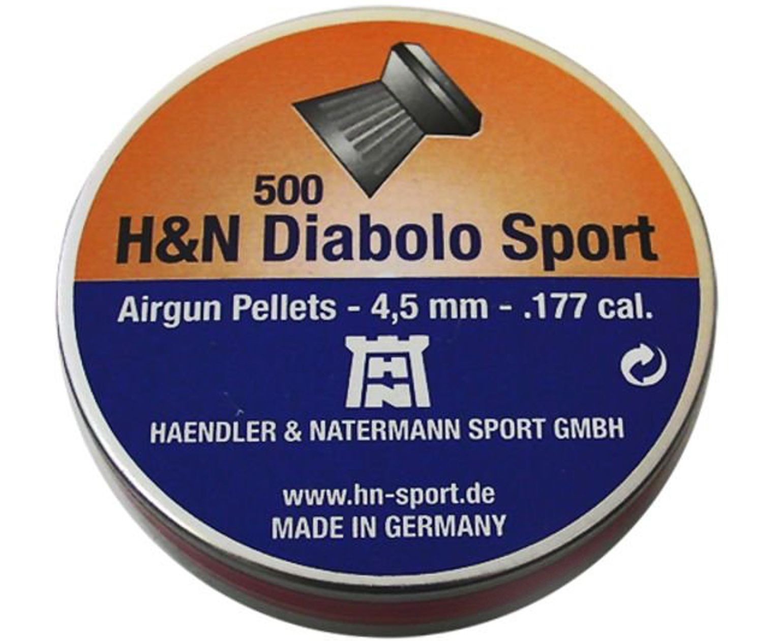 Пули пневматические H&N Diabolo Sport 4.5 мм (500 шт, 0.53 г)