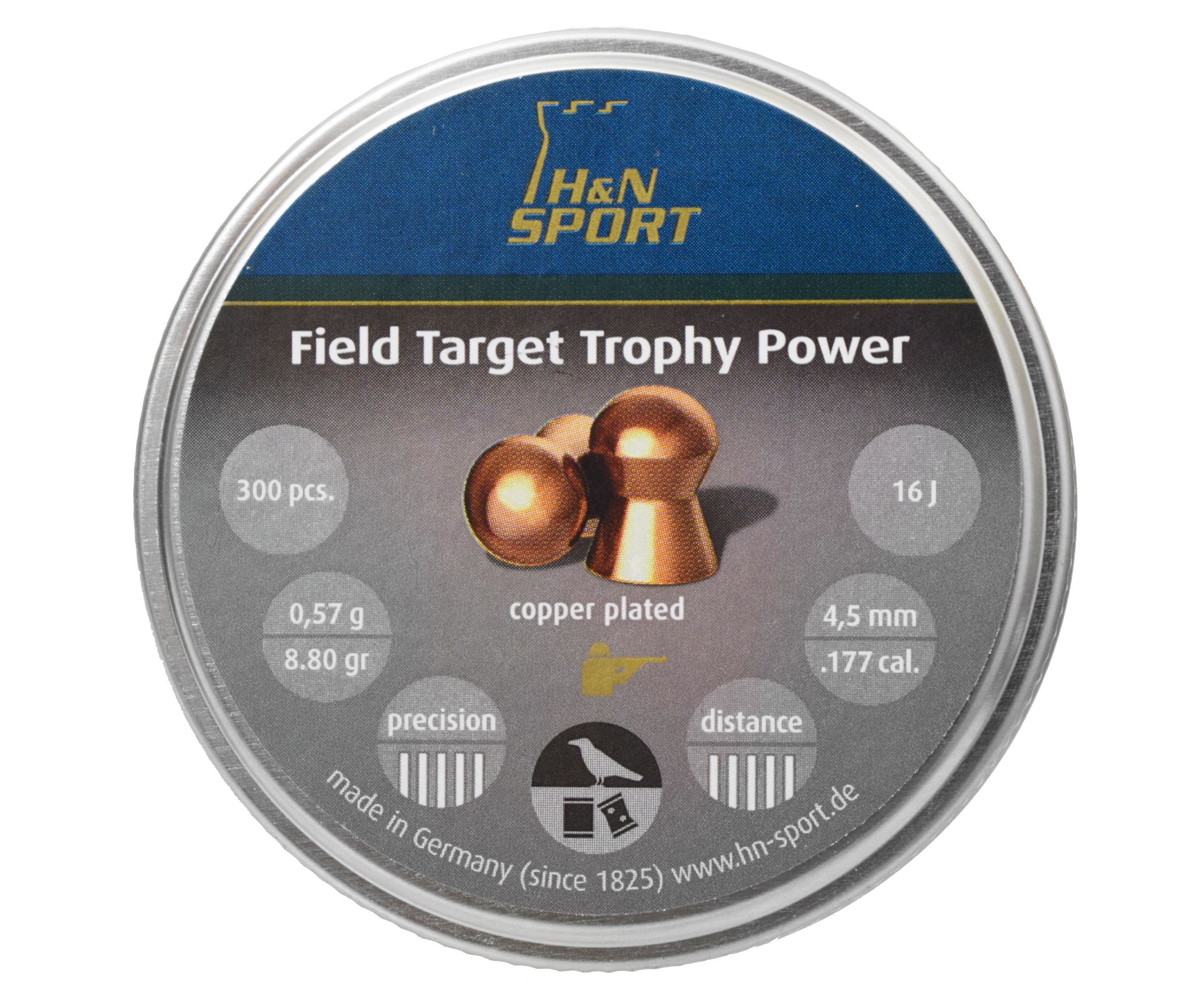 Пули пневматические H&N Field Target Trophy Power 4.5 мм (300 шт. 0.57 г)