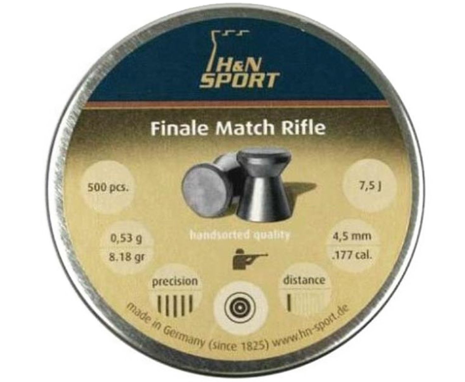 Пули пневматические H&N Finale Match Rifle 4.5 мм (500 шт, 0.53 г)