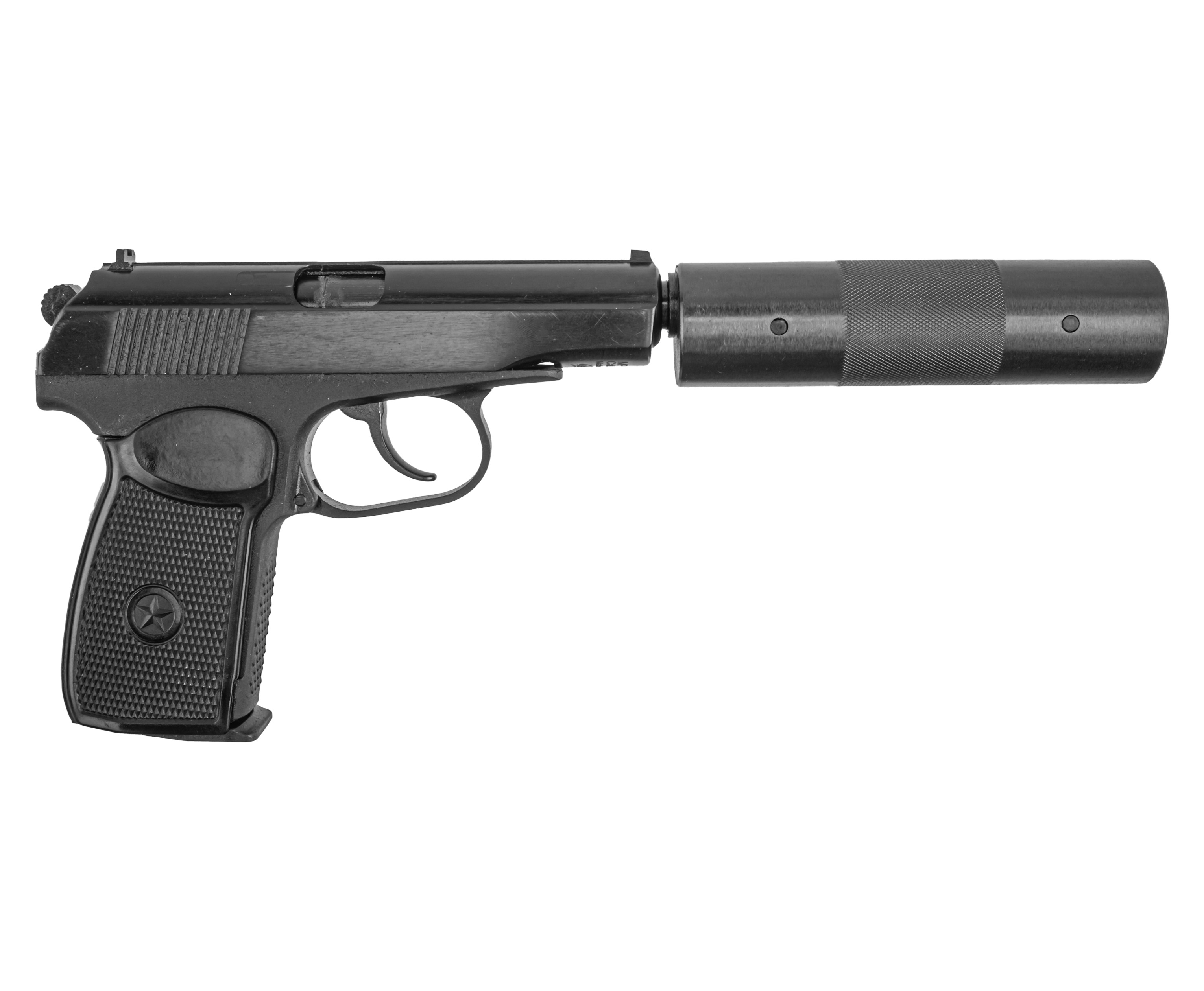Пневматический пистолет Baikal МР-654К-22 4.5 мм (с фальшглушителем, ПМ)