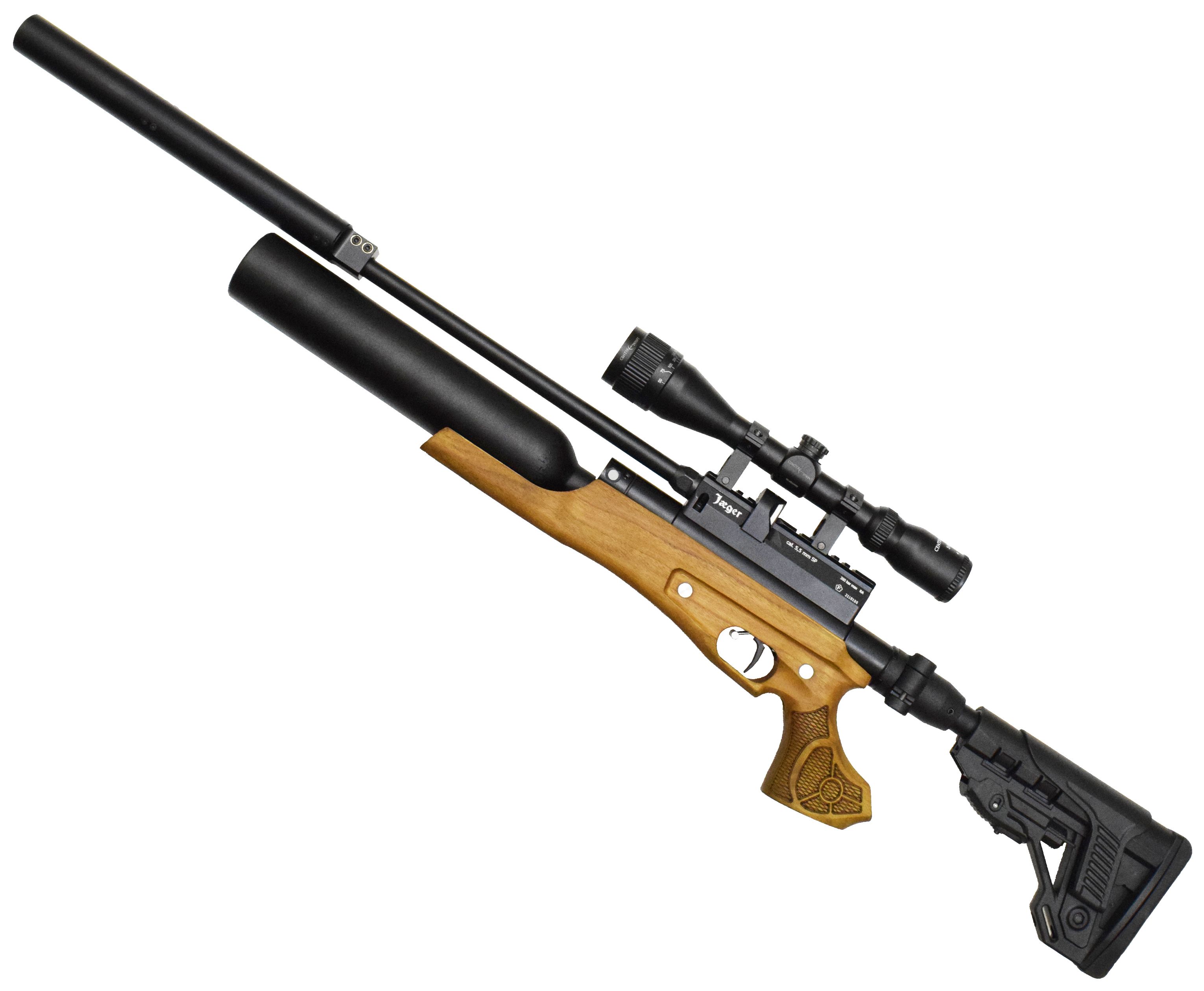  Пневматическая винтовка Jager SP Карабин (PCP, 5.5 мм, колба, 550 мм, складной приклад, LW)