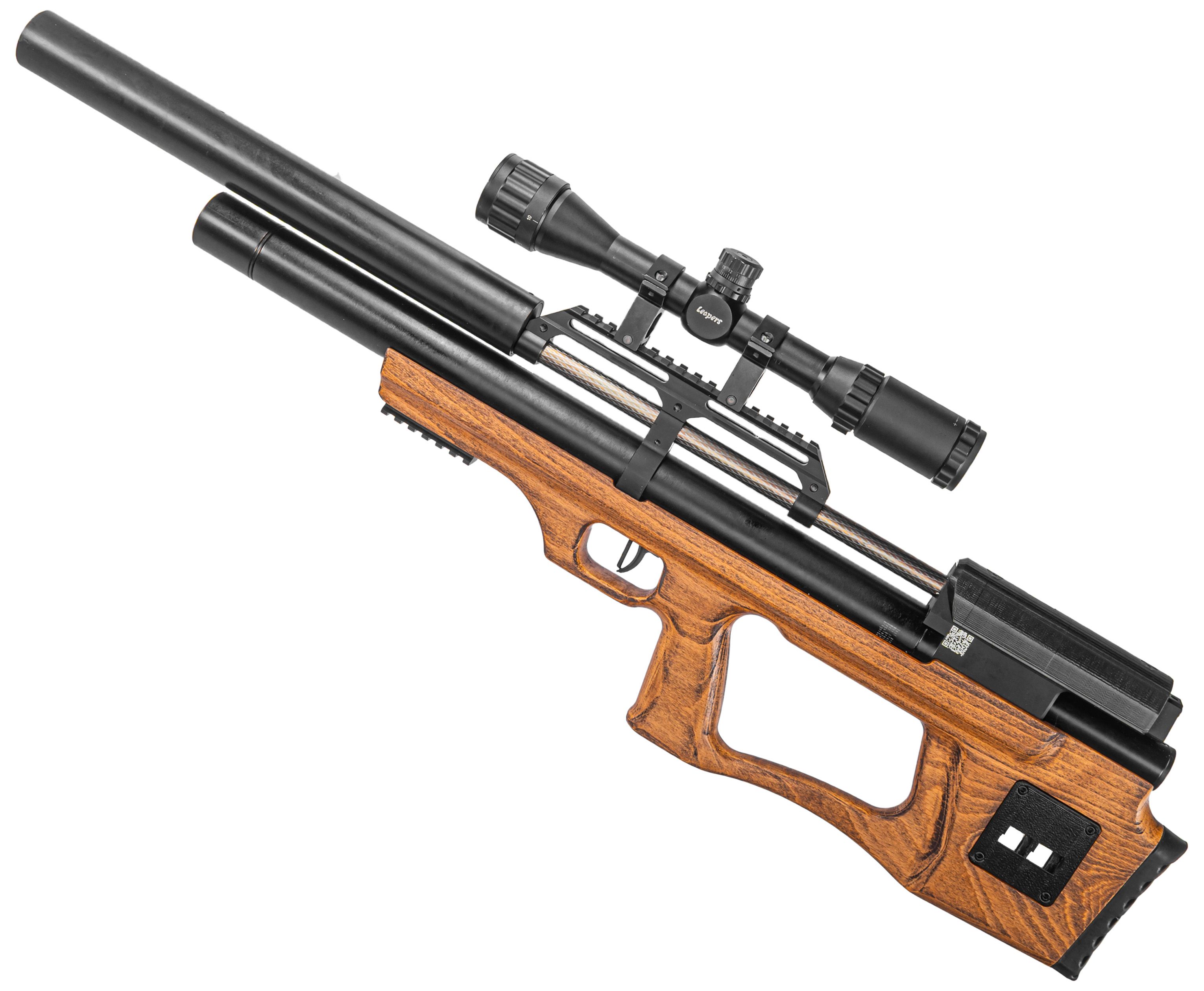 Пневматическая винтовка Krugergun Снайпер 5.5 мм Буллпап (580 мм, прямоток, дерево, резервуар 510)