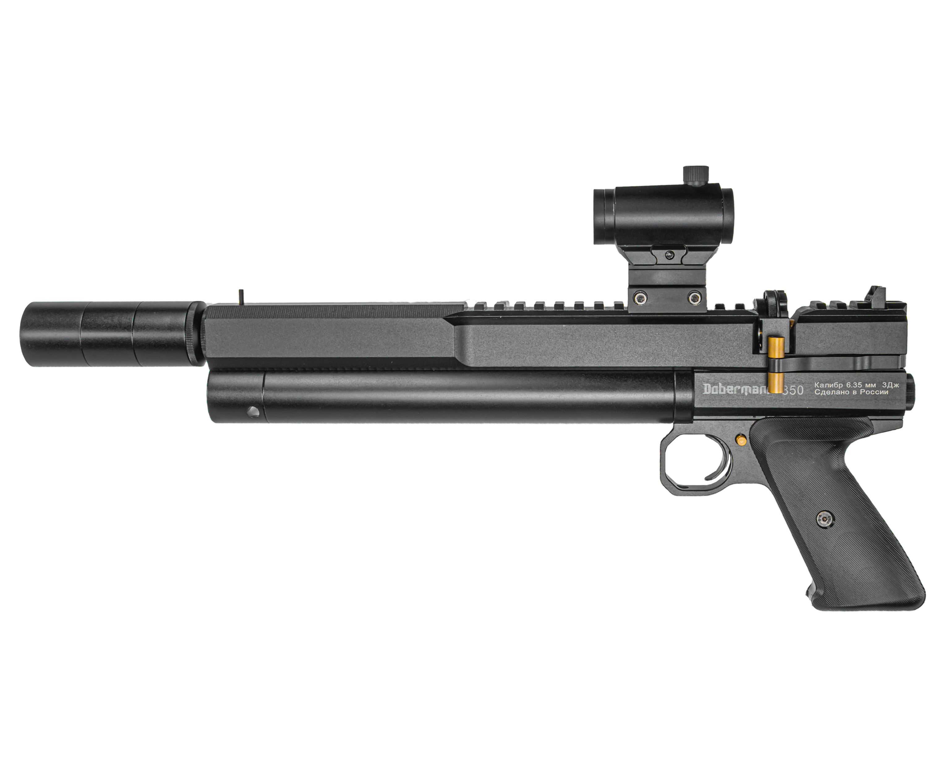 Пневматический PCP пистолет Dobermann 350 Эксцентрик 6.35 мм (200 мм)