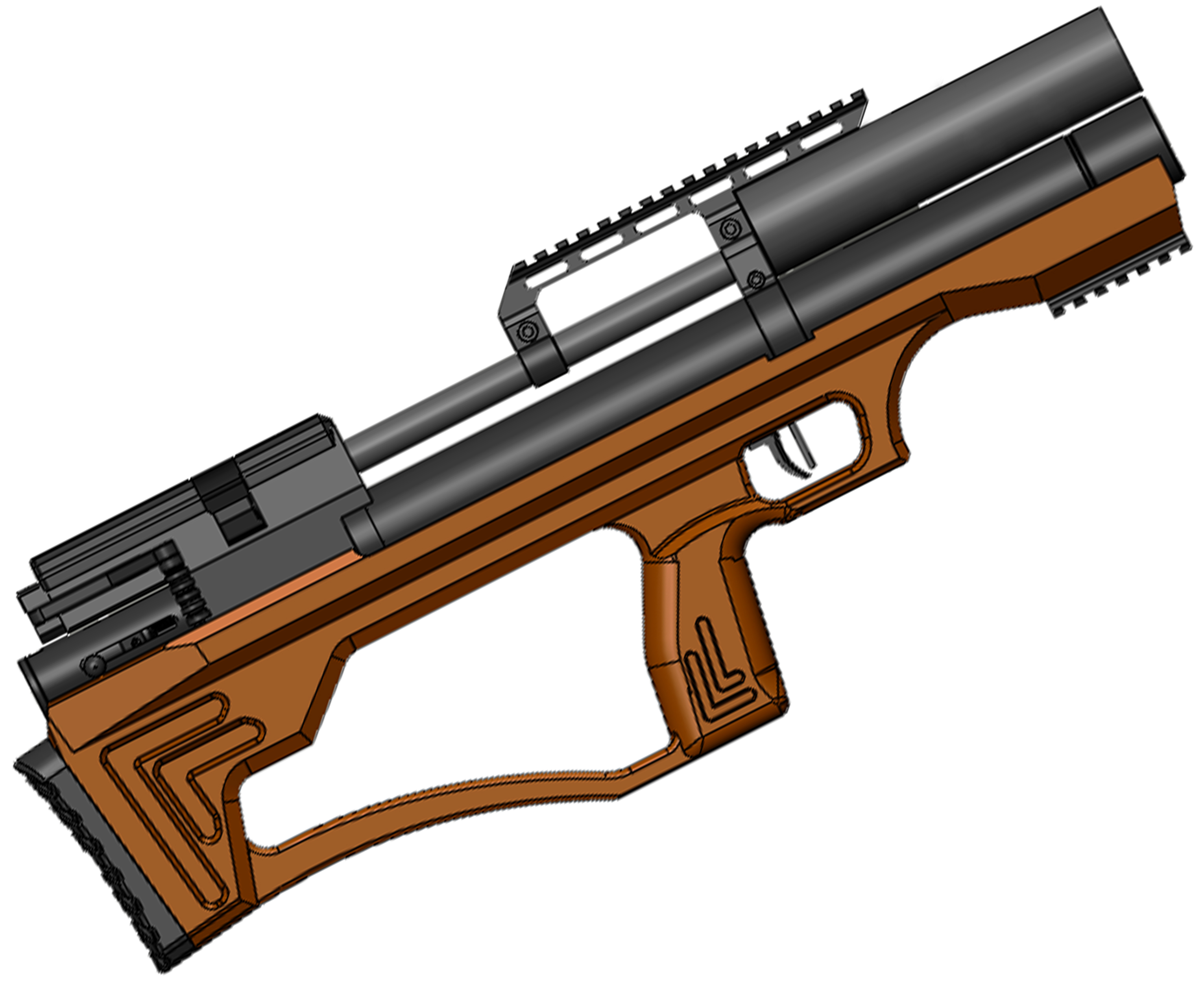 Пневматическая винтовка Krugergun Снайпер 5.5 мм Буллпап (300 мм, редуктор, высокий мостик, дерево L)