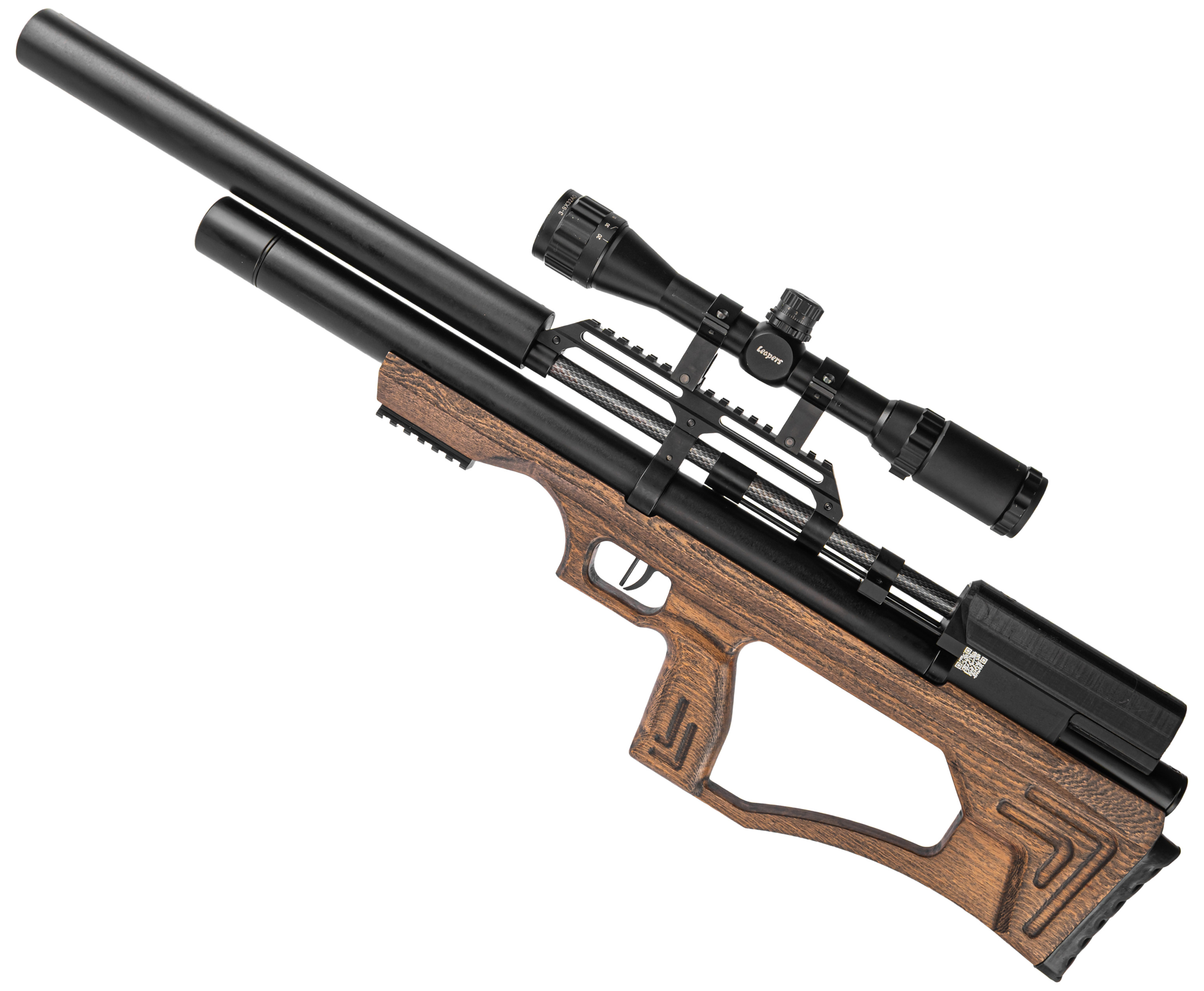 Пневматическая винтовка Krugergun Снайпер 5.5 мм Буллпап (580 мм, прямоток, передний взвод, дерево L, резервуар 510) 